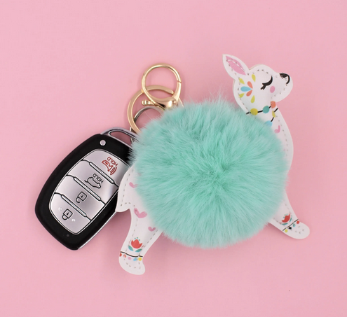 Fuzzy Pom Pom Keychains - The Imagination Spot